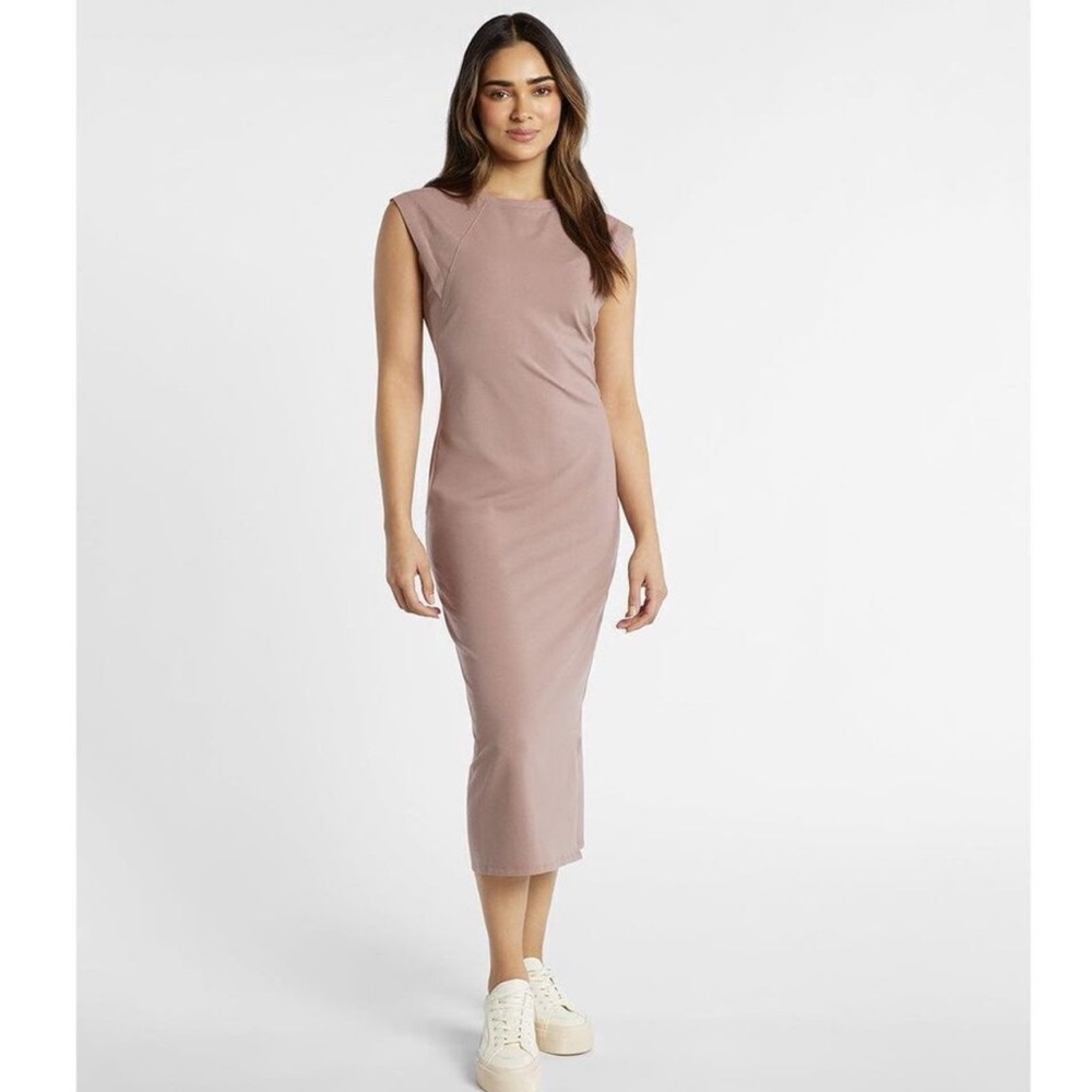 PUBLIC REC Womens Mauve or Navy Midi Sheath Dress